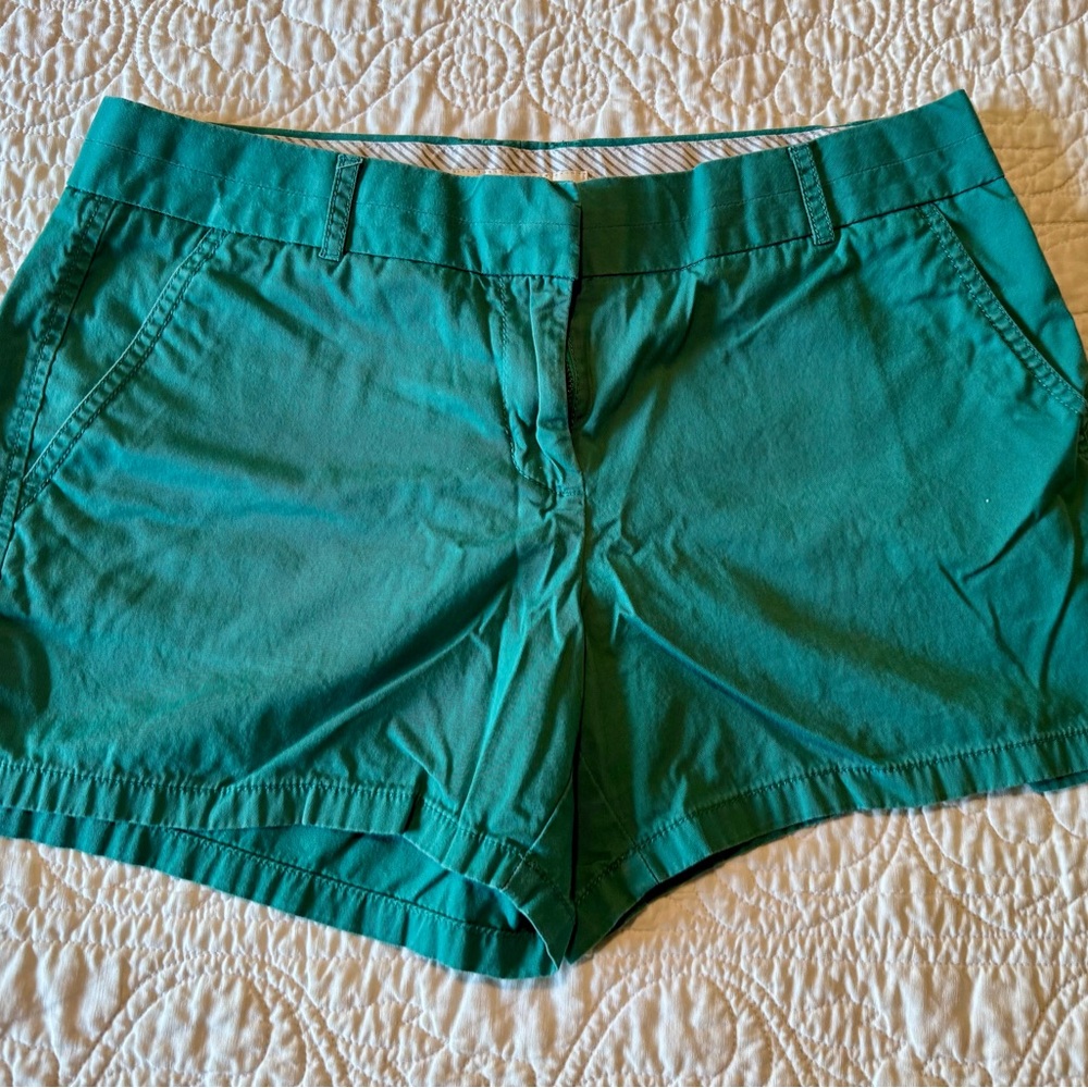 J. Crew Green Bermuda Shorts Classic Cotton Twill